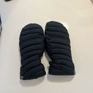 Black Quilted Down Mittens